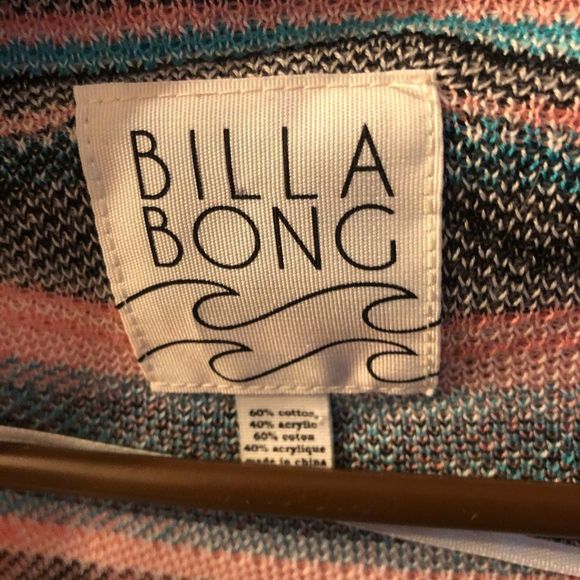 Billabong Boho Tribal Aztec Lightweight Knit Cardigan Wrap in EUC - Picture 2 of 5